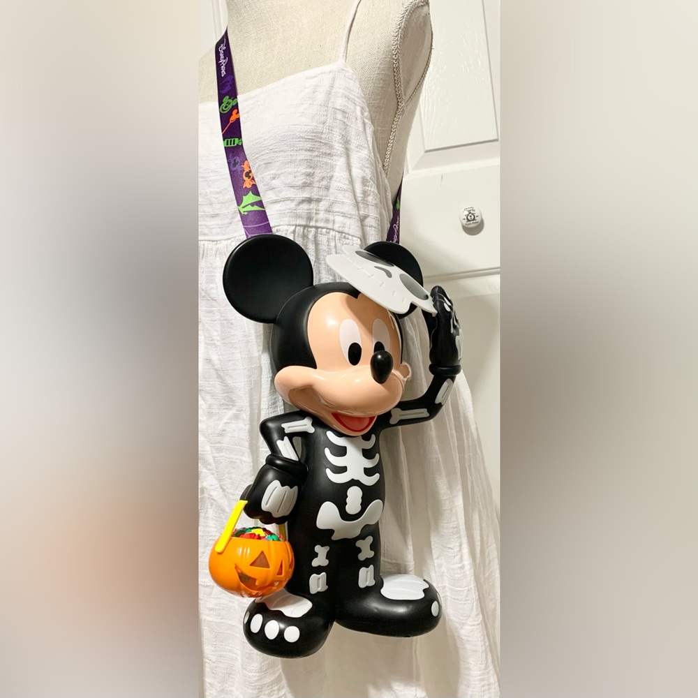 Mickey Mouse Popcorn Bucket Bag Disney Parks Not So Scary Halloween 2023 Glow